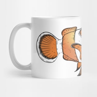 drawn clownfish in bright orange Mug